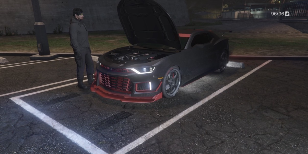 Custom Camaro with hood up