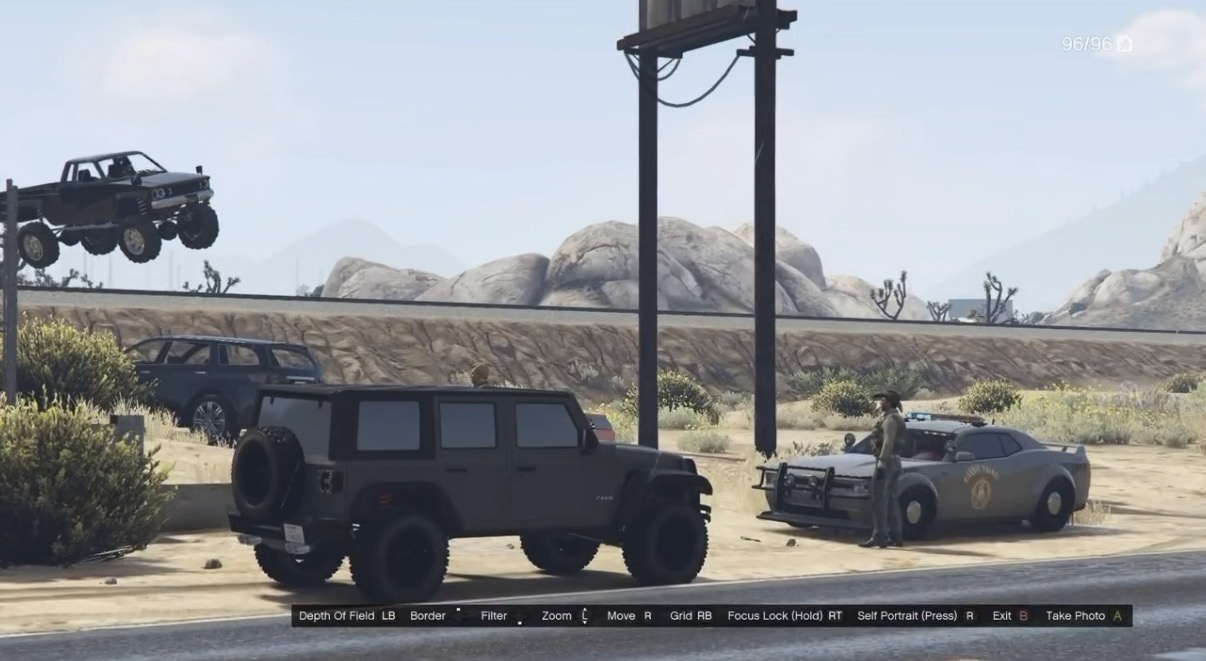 Sheriff traffic stop in the desert