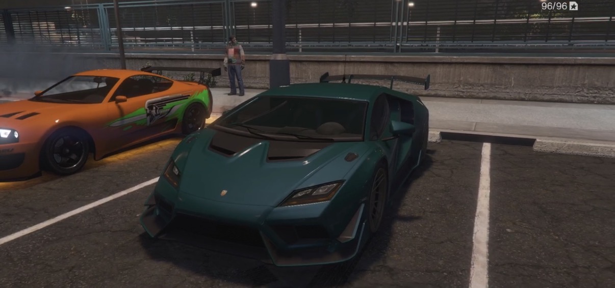 Civilian supercars at the parking garage